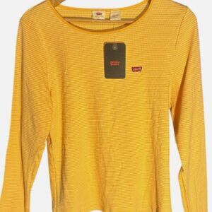 yellow striped Levi's shirt